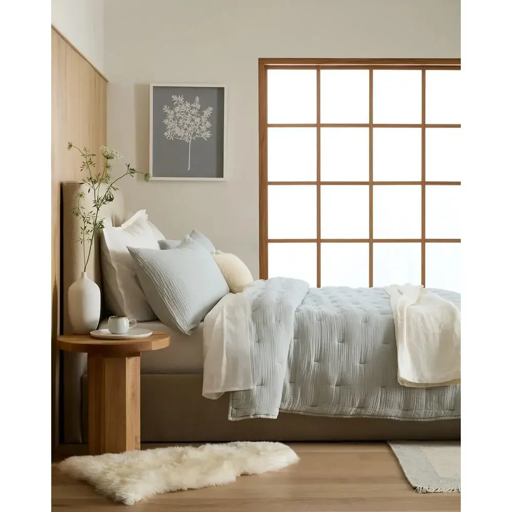 Quince Organic Cotton Gauze Dream Quilt Full/Queen Mist BNWT